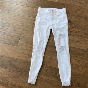 American Eagle White Ripped Jeans